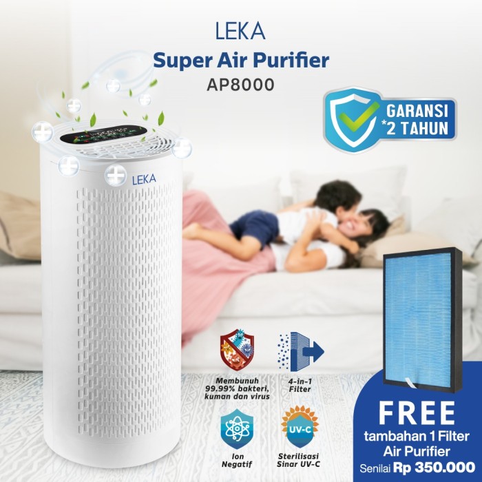 LEKA AP8000 Super Air Purifier - HEPA13 Filter UVC Ion Negatif HEPA UV